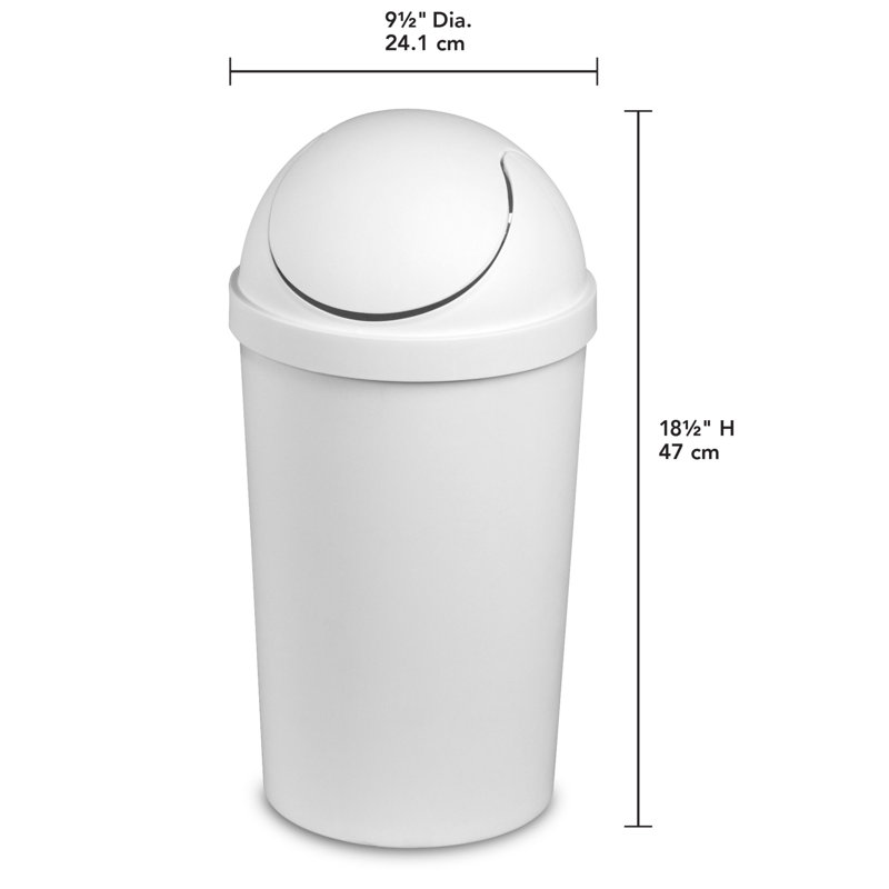 Corbeille à déchets en plastique 3 gallons Sterilite 10838006, Blanc