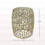 Table de bout cylindrique en aluminium avec motif complexe - doré-328694987