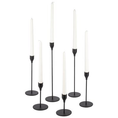 Latitude Run® Black Candlestick Taper Candle Holders, Tall Table ...