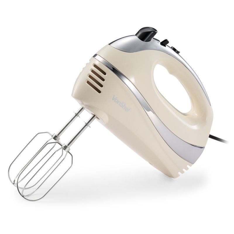 VonShef 5 Speed Hand Mixer, Cream