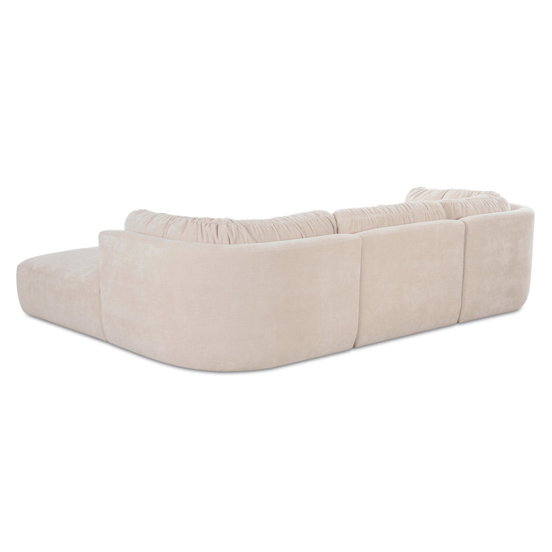 Matina Lounge Modular Sectional Taupe, Beige Polyester