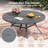 Outdoor Patio Dining Set - 47'' Round Table with Umbrella Hole + 6 Stackable Chairs-2083876186