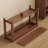  Solid Wood Shoe Bench with 2-Tier Open Shelving – Entryway Furniture-1885648464-1885648459