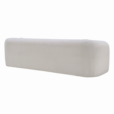 Canapé 98,4 po moderne compressé, canapé 3 places en velours côtelé Cloud Couch, aucun assemblage requis, canapé capitonné avec 2 coussins Bubble Channel, siège profond confortable pour salon, appartement, bureau