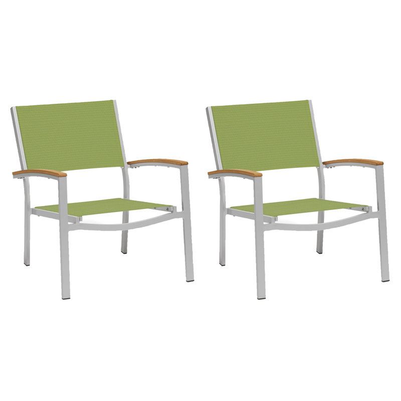 Travira Sling Lounge Chair, Teakwood Natural, Go Green