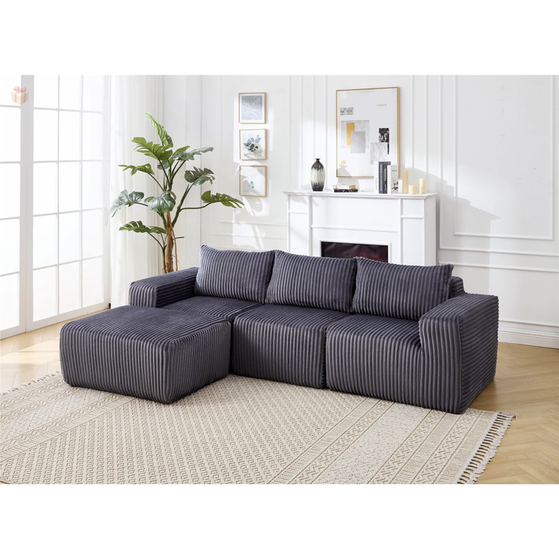 Luxueux canapé en polyester avec conception réversible et flexibilité modulaire pour un confort et une polyvalence ultimes
