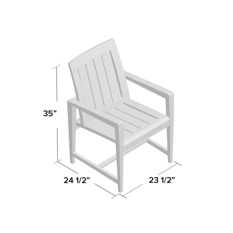 Amalfi Outdoor Teak Dining Armchair, Fog