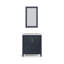 Meuble-lavabo de comptoir en marbre blanc Carrara Elizabeth 30 "avec miroir Elizabeth-137920633