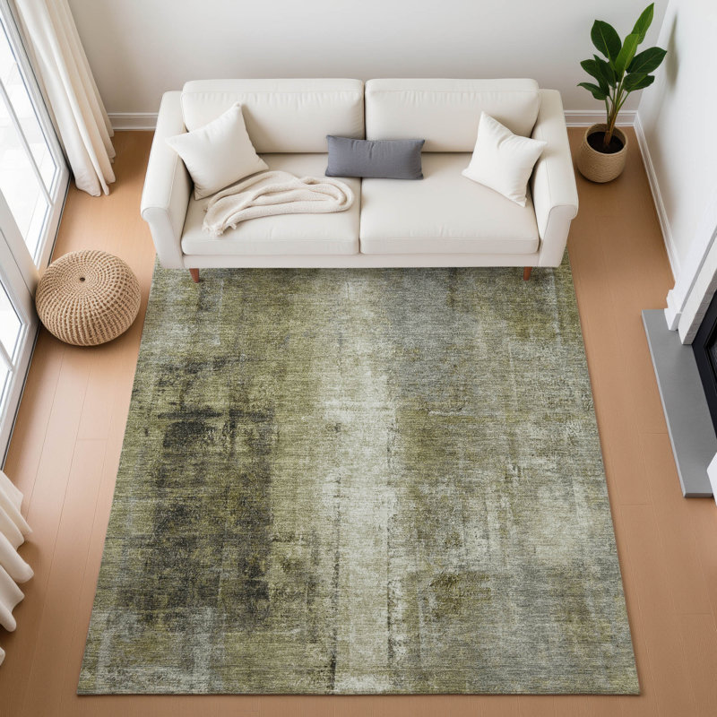 Premium Machine Washable Pinkston AMF1980 Abstract Rug, Rectangle 8' x 10'