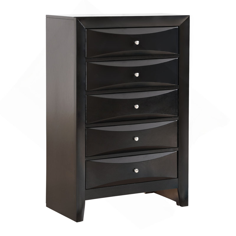 Commode verticale avec tiroir incurvé, Noir