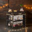 Meuble-bar de coin, table de bar avec porte-verres et tablettes de rangement-544654904