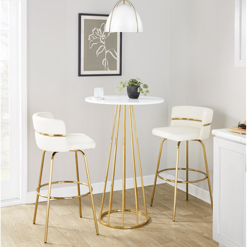 Table de comptoir Canary Cosmo, Doré, Blanc / Blanc, 42"