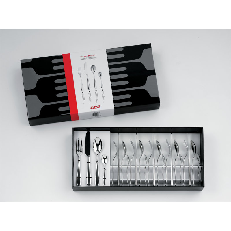 Nuovo Milano 24 - Piece Stainless Steel Flatware Set - Service for 6, Mirror Polished, Standard