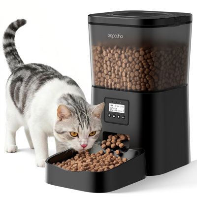 Automatic Cat Feeder- 4L Timed Cat Food Dispenser 1-6 Meals Control for Cat and Small Dog- Auto Pet Feeder with Desiccant Bag Keep Fresh for Reliable Easy Set Up and Clean- Voice Recorder