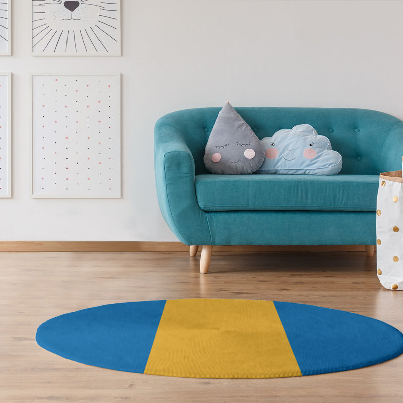 Chenille Striped Indoor Rug, Round 5'