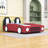 Twin Car Bed With Safety Rails And Slats-1171126287
