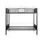 Black Full Over Metal Bunk Bed Of Contemporary Style, Featuring Side , Two - Tone Design And Mattress Compatibility Style With Attached Ready Feature