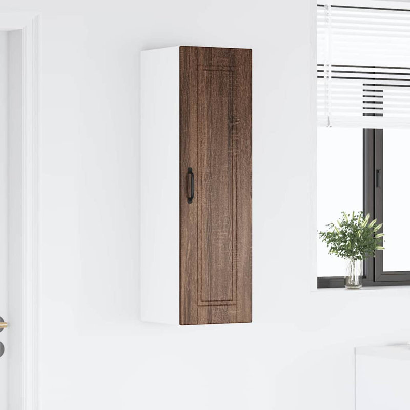 Vidaxl Kitchen Wall Cabinet White 40 X 31 X 100 Cm Engineered Wood, 100cm H x 30cm W x 31cm D, Brown Oak
