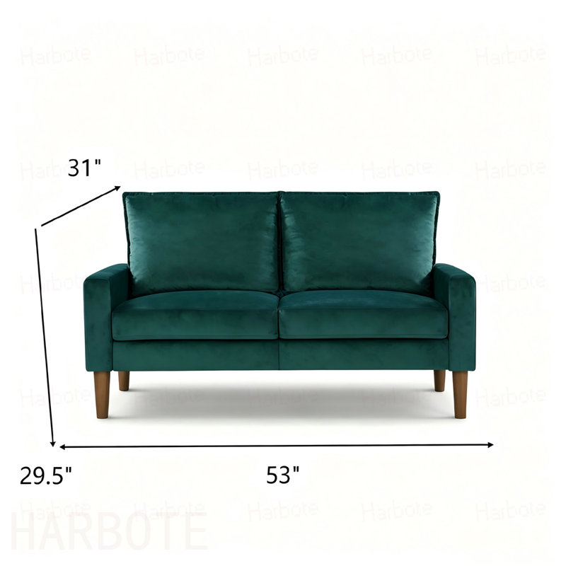 Canapé-lit rembourré en velours 2 places Modern, Velvet-Green