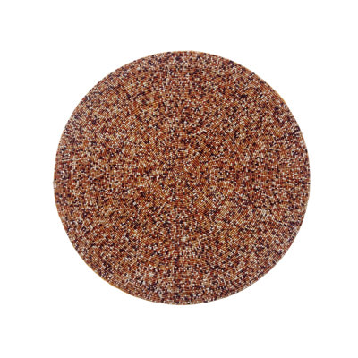 Glass Bead Placemat in Orange, Rust and Cream, Set of 4