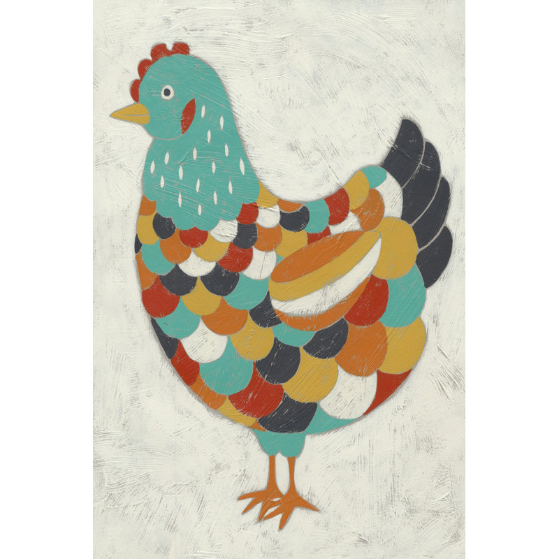 Country Chickens II - Wrapped Canvas Painting, 76cm H x 51cm W