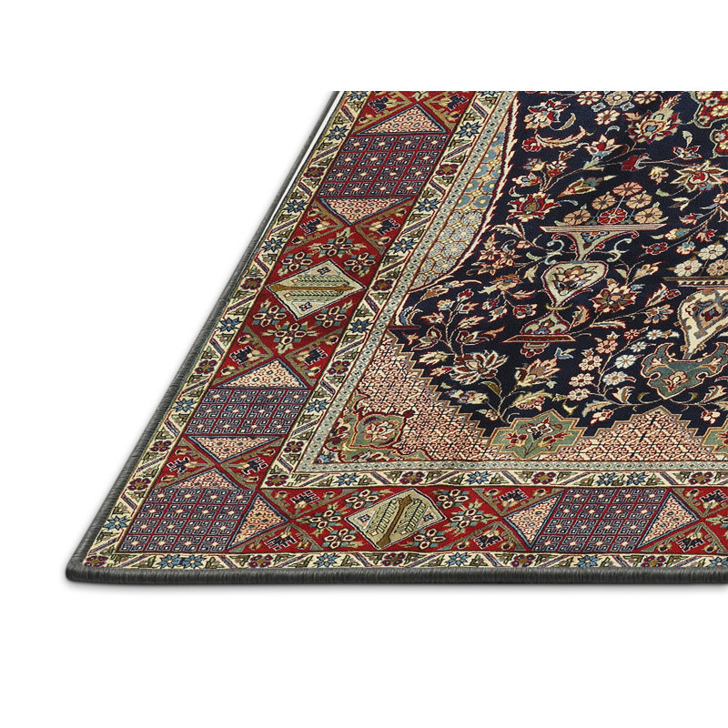 Tapis bleu/rouge/mauve Tamez, Rectangle 8 pi x 10 pi