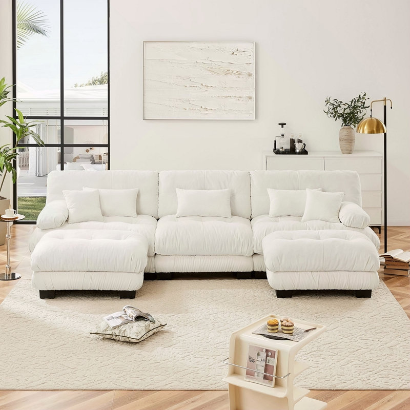 Canapé modulaire Luxury Luxury, H 35,4 po x l 133,8 po x P 59,6 po, Blanc, 3
