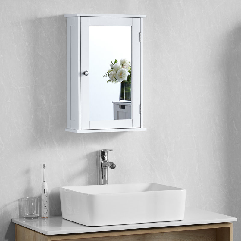 Milano 340mm x 530mm Mount Mirror Cabinet, White