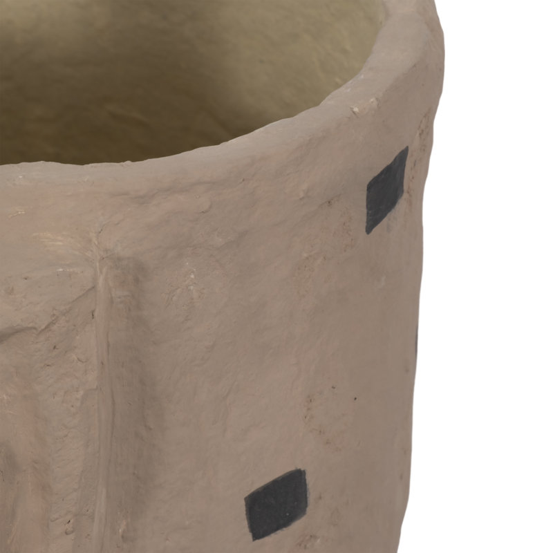 Elephant Planter Pottery and Ecomix Dotted Texture Decorative Accent for Home and Garden Use - 21" Ivory & Tan