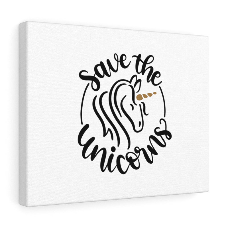 Save The Unicorns - Wrapped Canvas Print, 46cm H x 61cm W