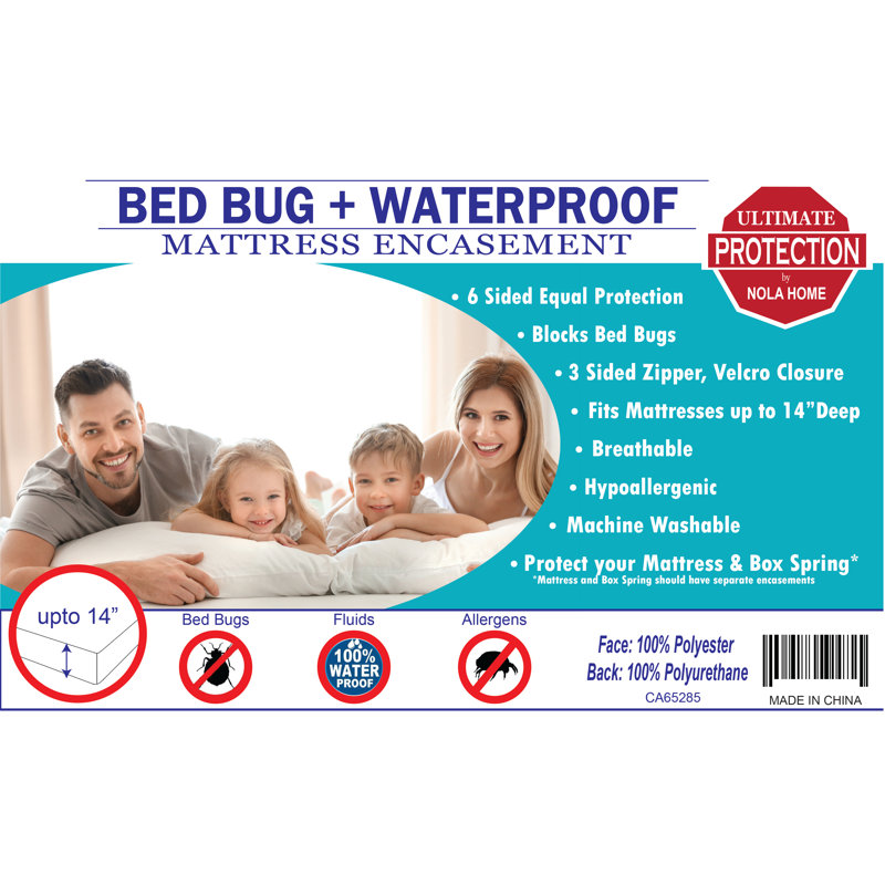 Housse de protection anti-punaises de lit à fermeture à glissière