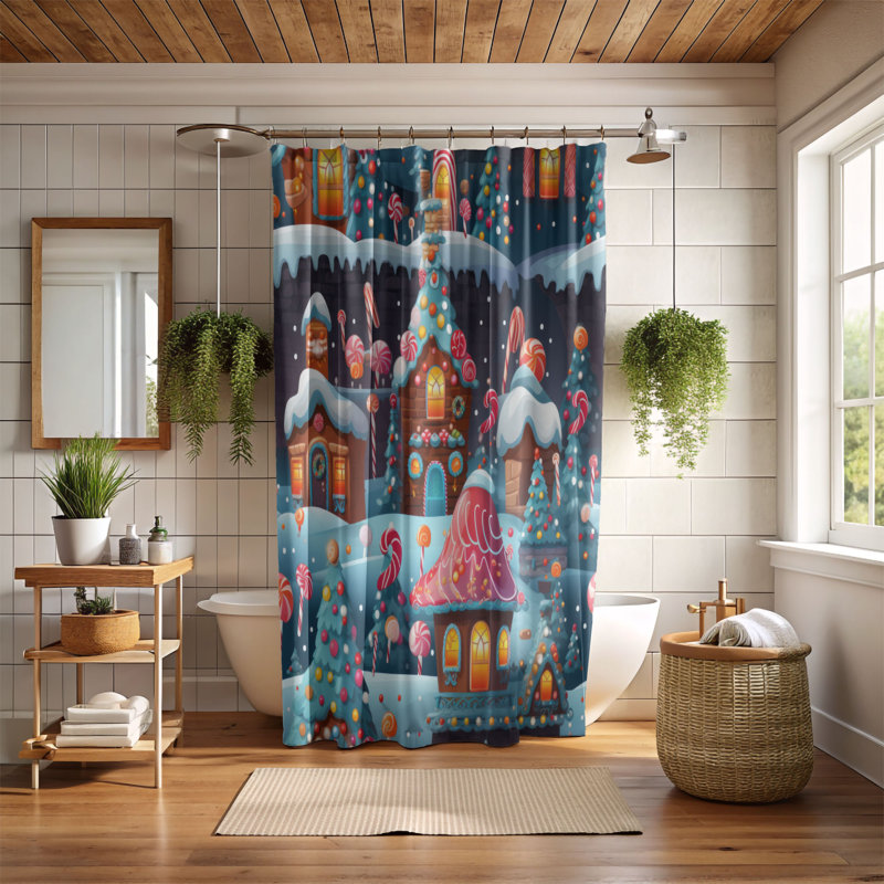 Rideau de douche Candy House - Premium, H 74 po x l 71 po