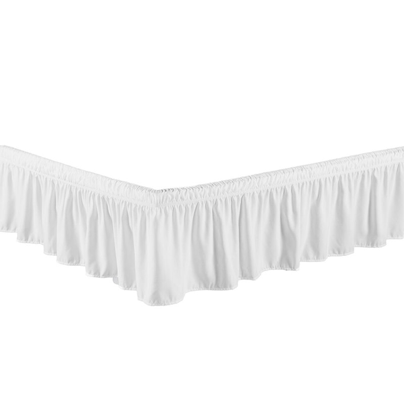 Bedskirt 1 Ruffled Wrap Around Bed Skirt, Twin, White