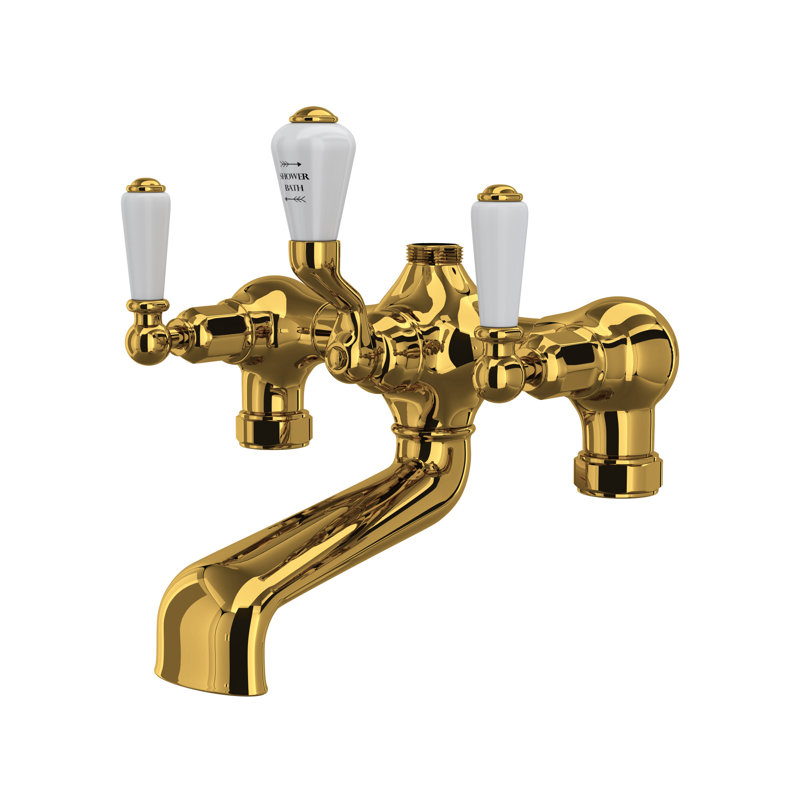 Edwardian™ Exposed Tub/Shower Mixer Valve, Unlacquered Brass
