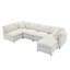 Canapé-lit modulaire de 130 po en forme de nuage, canapé-lit modulaire en chenille de 6 places avec repose-pieds, combinaison libre, canapé-lit convertible en U pour salon et appartement