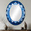 Bleu et blanc hydrangées kaléidoscope hydrangées - miroir décoratif floral ovale sur métal-2140274214