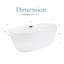 59.1'' x 28.4'' Freestanding Soaking Acrylic Bathtub