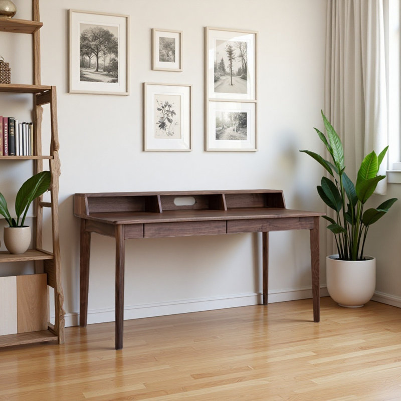 Bureau en bois massif de luxe léger, H 33,46 po x l 47,24 po x P 26,38 po