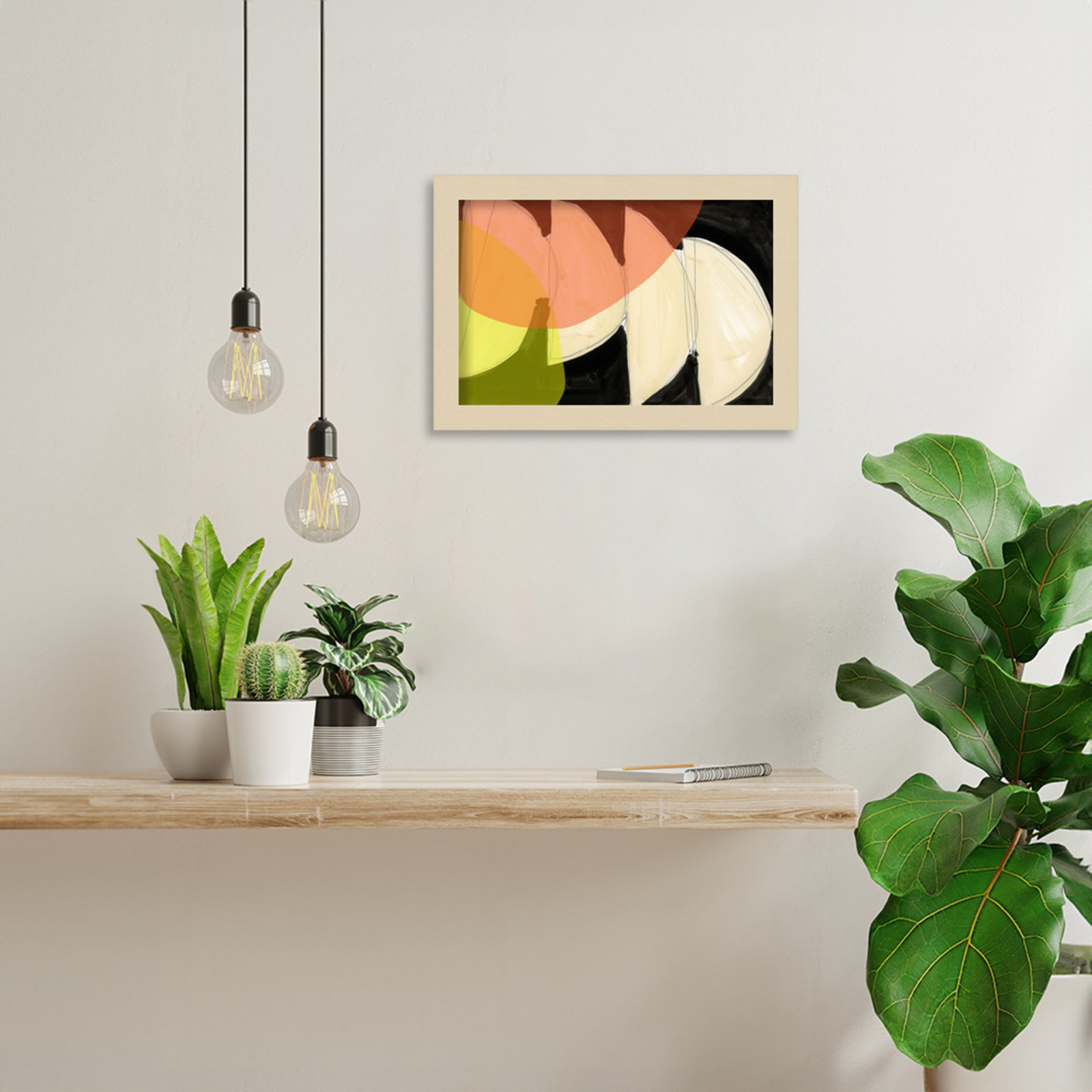 Gilpin "Four Semi Moons I" Print, Brown, 9" H x 13" W