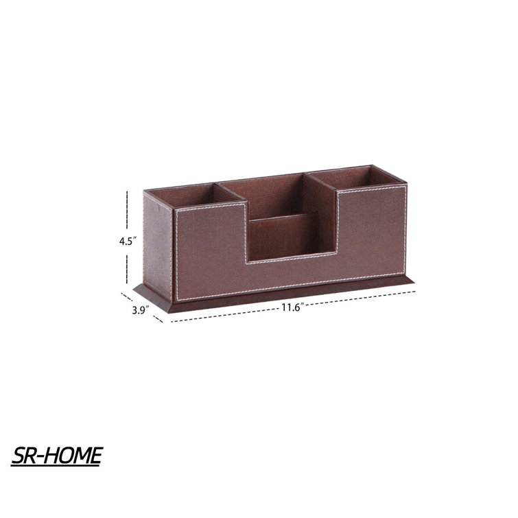 SR-HOME Faux Leather Desk Organizer