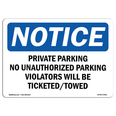 Private Parking No Unauthorized Parking Sign
