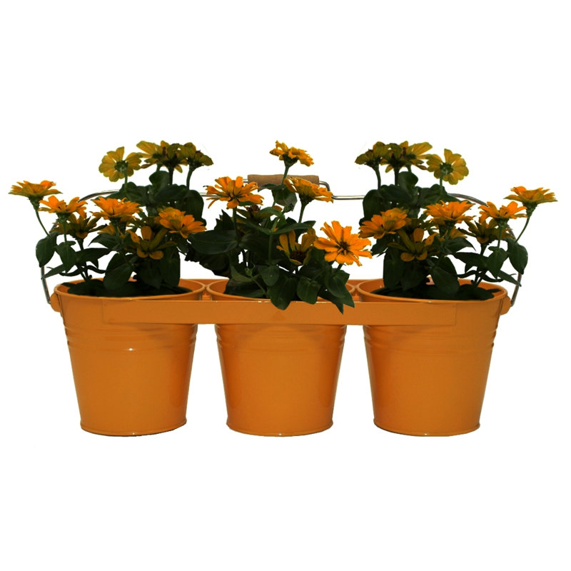 Pot de fleurs en acier galvanisé Kieninger, Mandarine