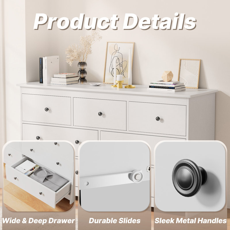 Marizela 55'' W 7 - Drawer Dresser