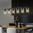 5/6-Light Linear Black Wooden Kitchen Island Pendant Light-403159130