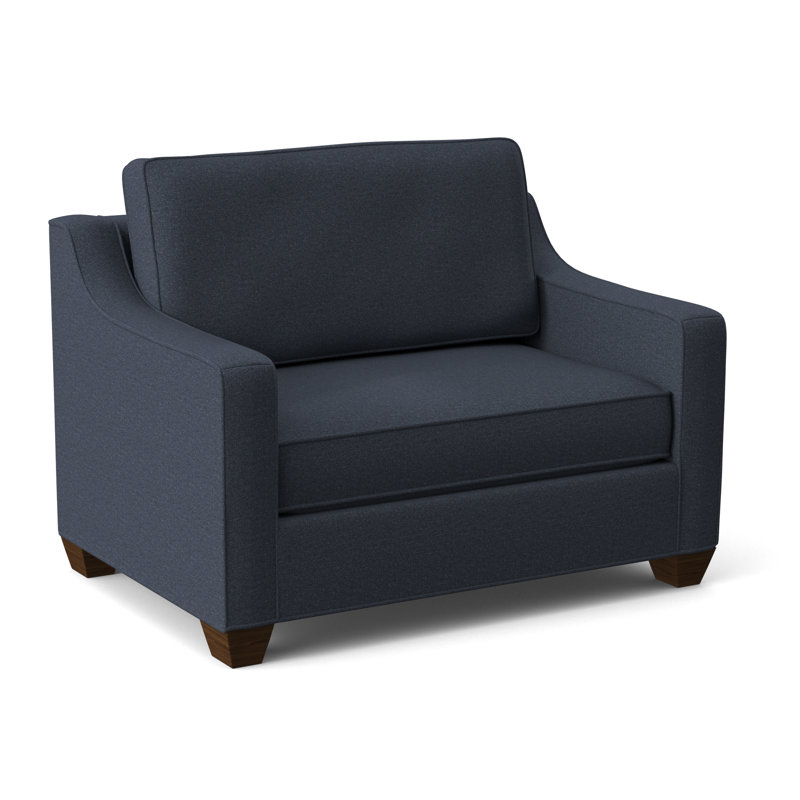 Clark Convertible Chair, Montana Walnut, Connelly Blue Jay