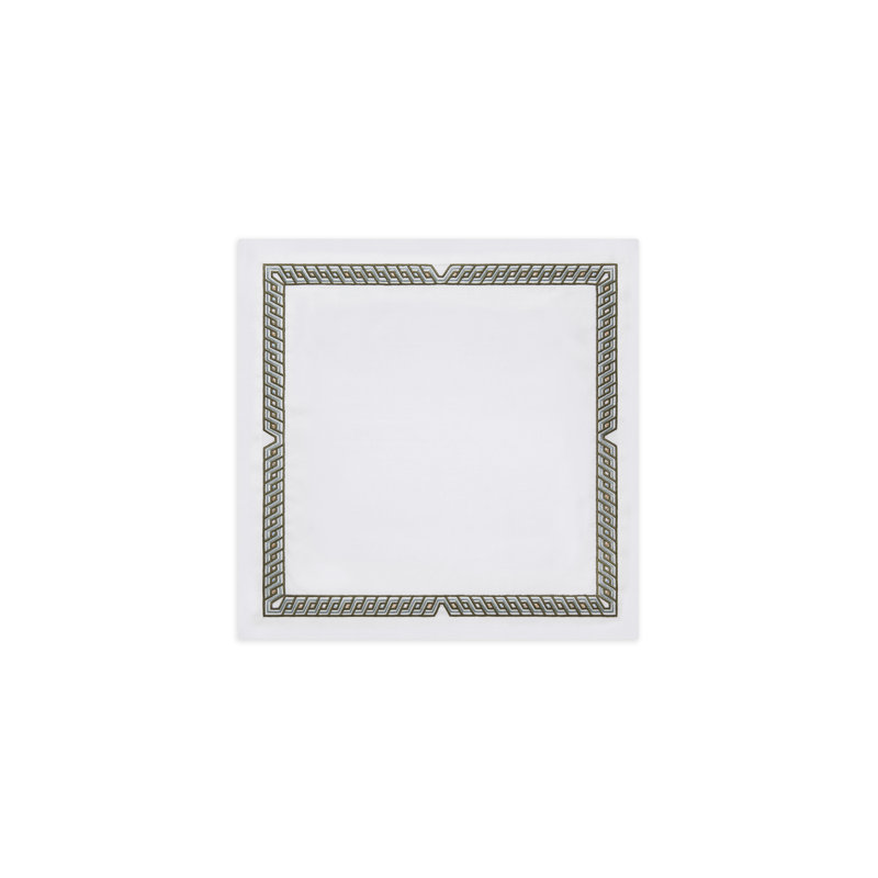 Aegean Key Embroidered Linen Napkin