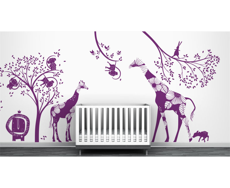 Décalcomanie murale jungle baby, Violet
