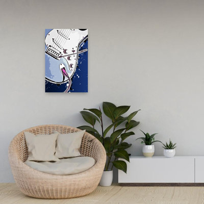 Electric Guitar Plugged In Abstract Contemporary Wall Art