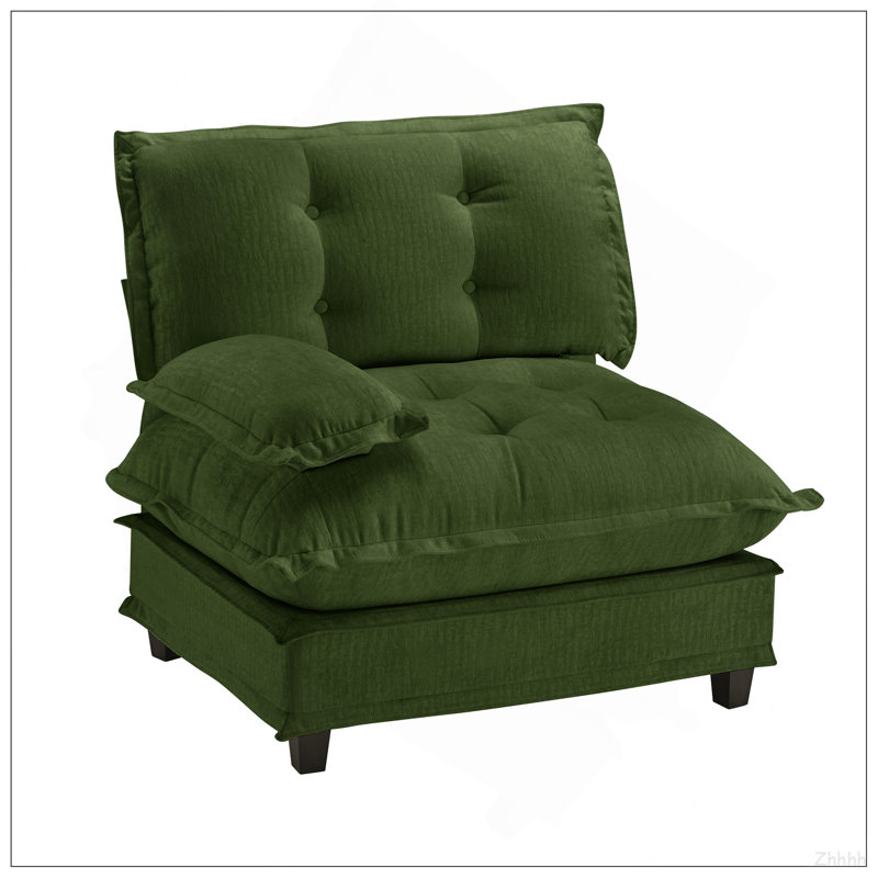 Canapé en chenille 73 LSF - Vert, Vert