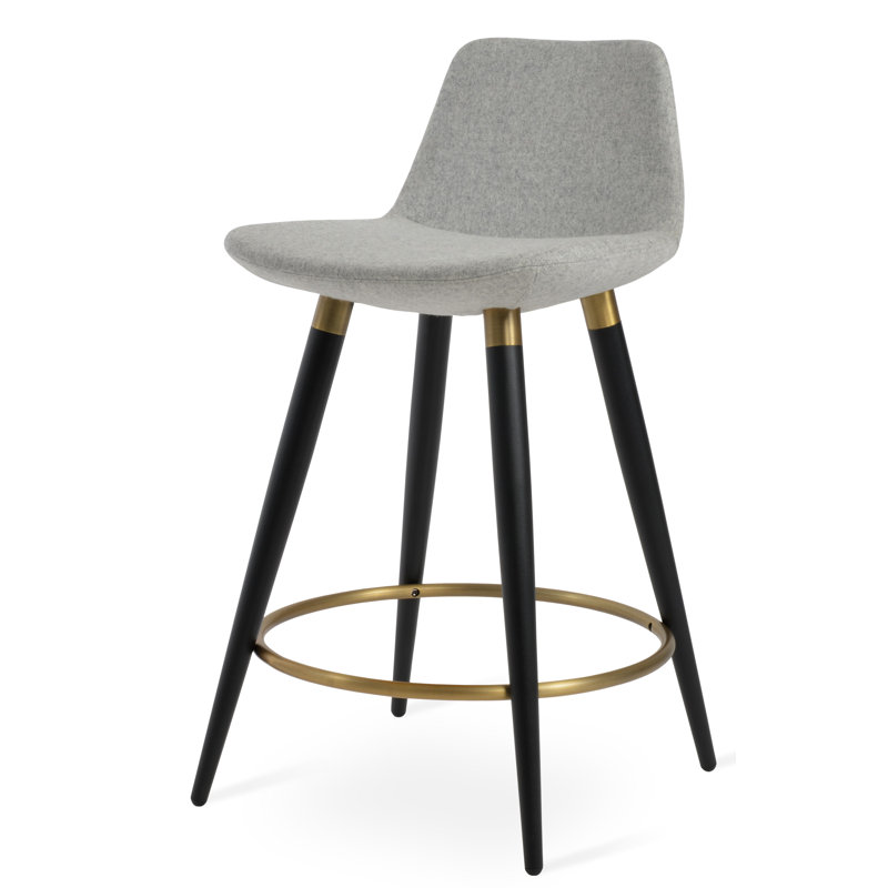 Pera Ana Counter & Bar Stool, Short Stool (23.2" Seat Height), Turquoise, Black